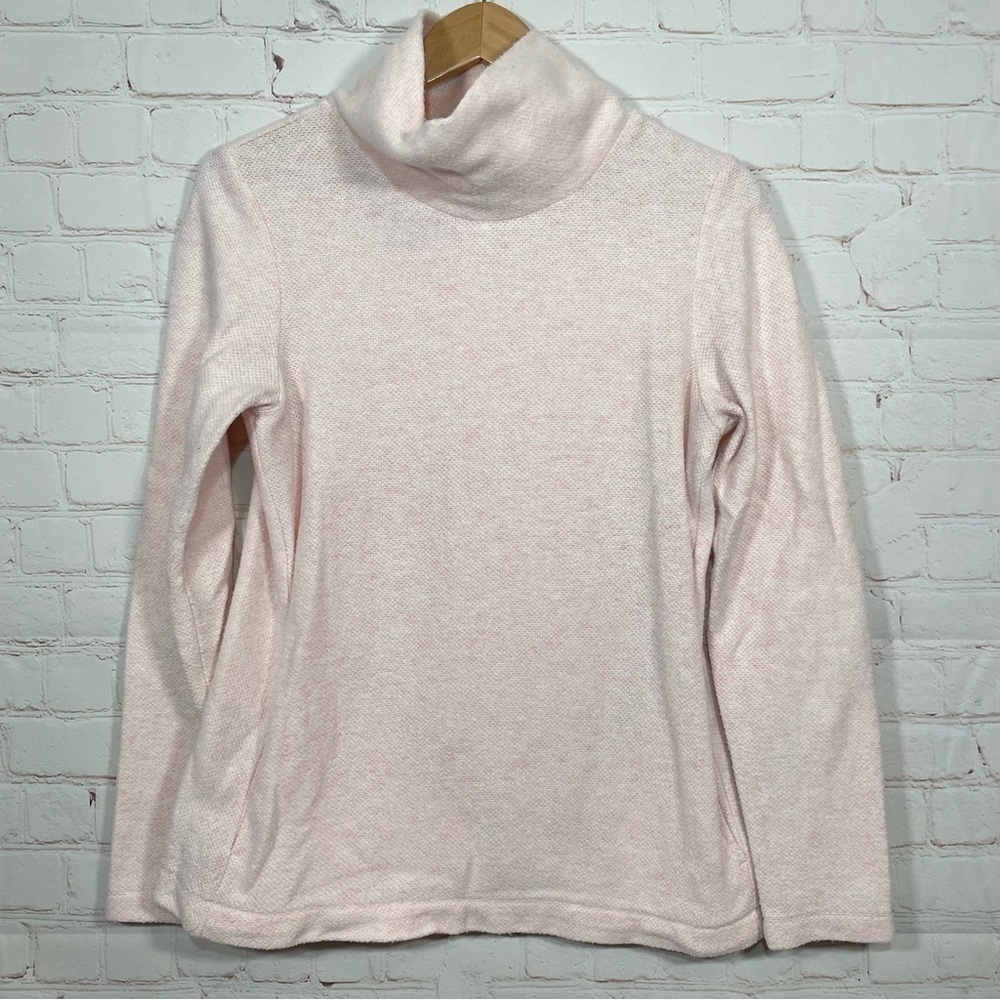 J Crew Sweater Womens Size Small Pink Turtleneck Outdoor Pullover Fleece Pockets